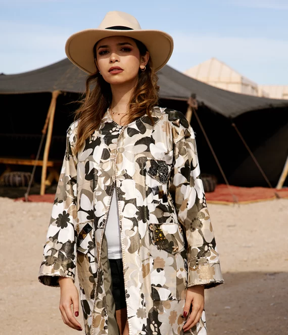 Luxurious Metallic Heavy Linen Coat