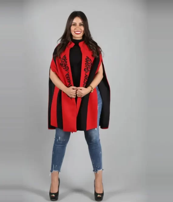 Beaded Wool Cape