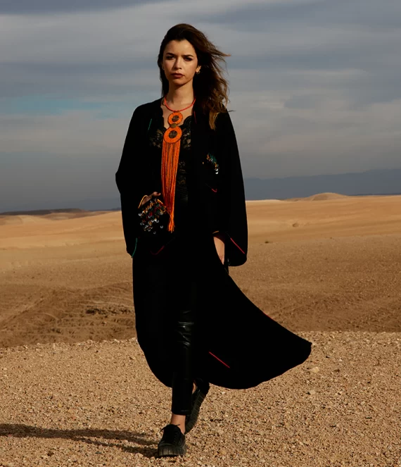Amazigh-Inspired Linen Kimono