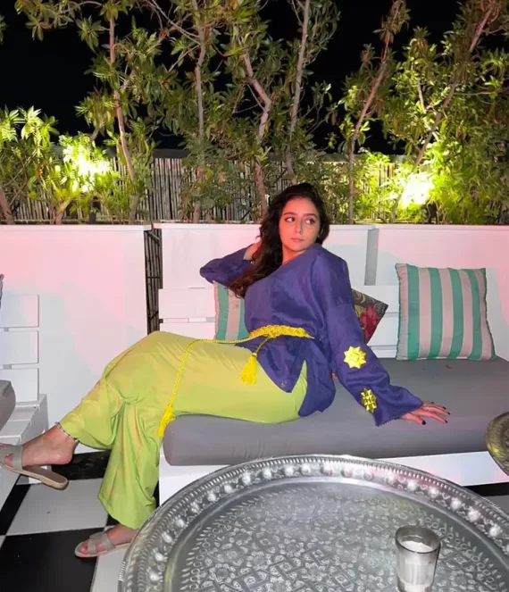 Linen Tunic and Silk Crepe Pants Set