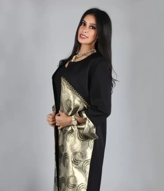Viscose Serge & Silk Brocade Coat with Silk Lining