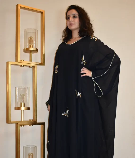 Beaded Silk Georgette Gandoura