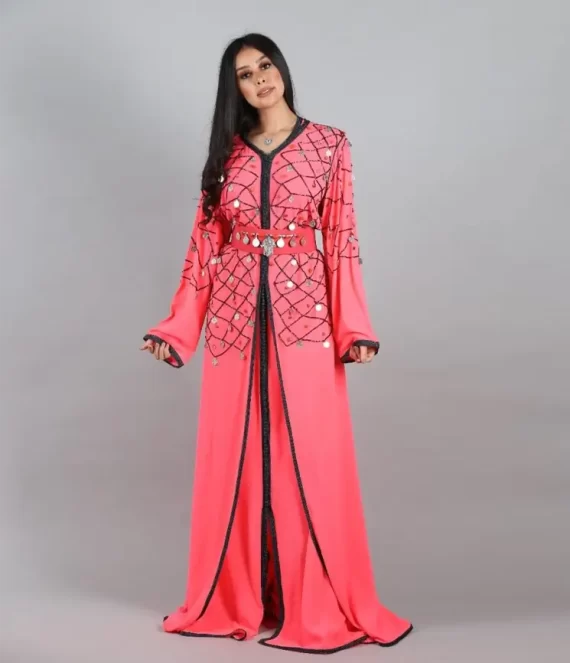 Two-Piece Caftan in Viscose Crepe