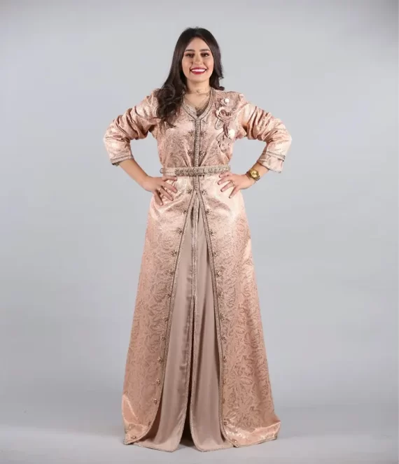 Two-Piece Silk Brocade Caftan with Silk Underlay