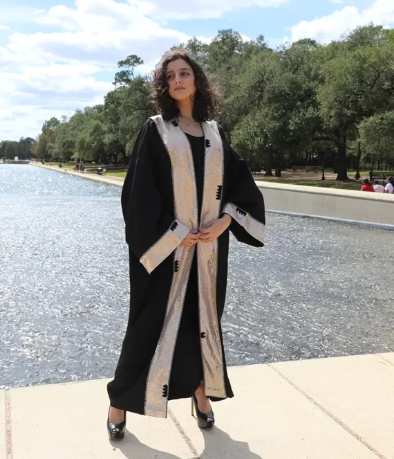 Viscose Crepe Kimono with Silk Brocade Borders