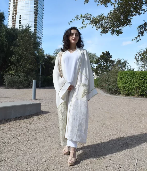 Italian Brocade Kimono with Crepe Borders